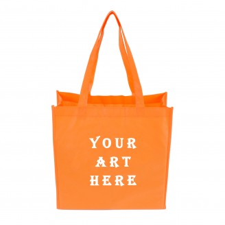 OrangeLaminated Tote Bag 13" L x 4.5" W x 13" H